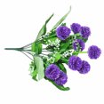 thumbnail image 3 of Ramo de flores de simulación de 9 cabezas, adorno floral falso, decoración de vegetación para sala de estar, púrpura oscuro Advancent HA8158-01B, 3 of 6