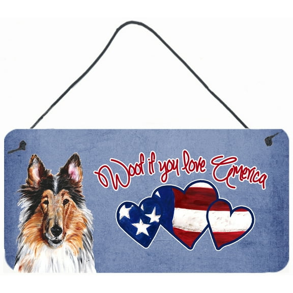 Woof if you love America Collie Wall or Door Hanging Prints