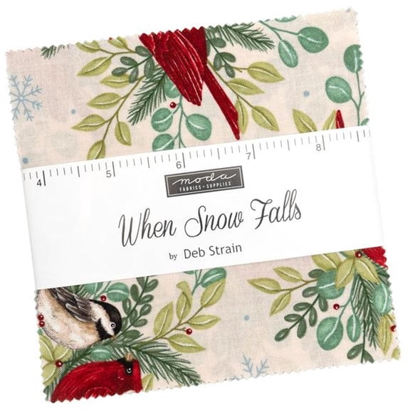When Snow Falls Charm Pack by Deb Strain 5-inch Precut Fabric Squares (42 pcs)