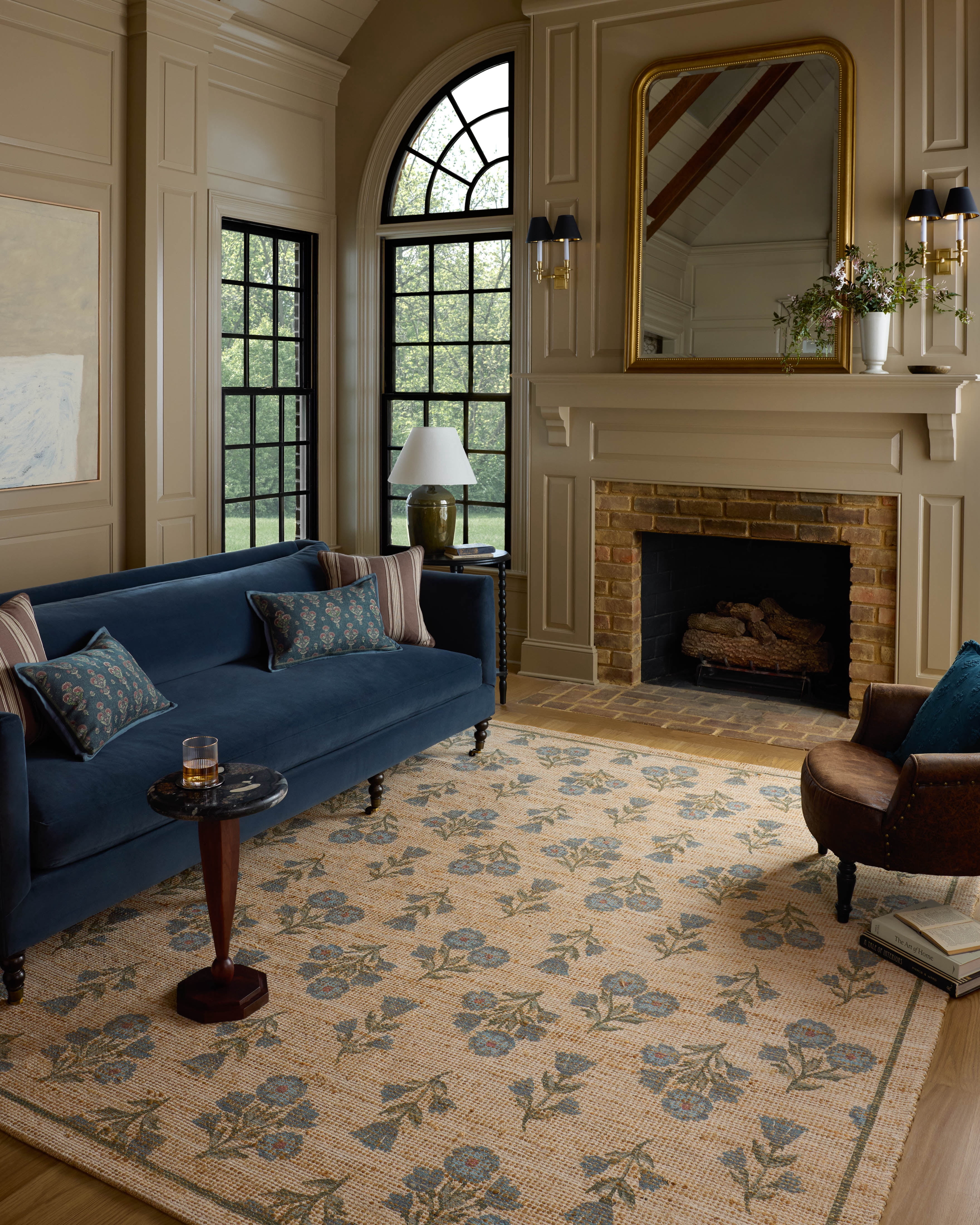 Chris Loves Julia x Loloi Rue Moss / Blue 5'-0" x 7'-6" Area Rug