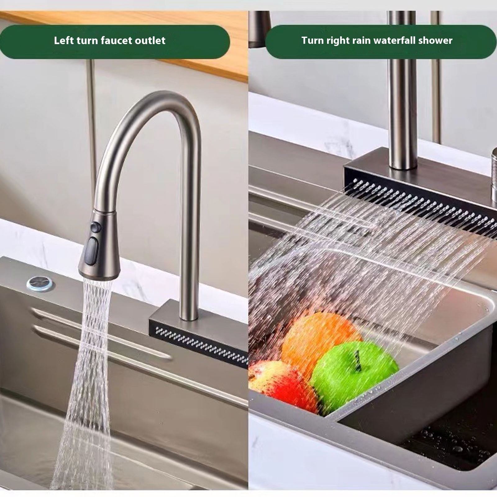 4 Modes 360° Swivel Kitchen Faucet with Pull Down Sprayer Single Handle Kitchen Sink Tap with Knob Control for Kitchen Use