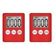thumbnail image 1 of Digital Kitchen Timer, Timer, Egg Timer, Suitable for Work, Sports Timer, Game, Cooking Timer, 2 Pack Red, 1 of 5