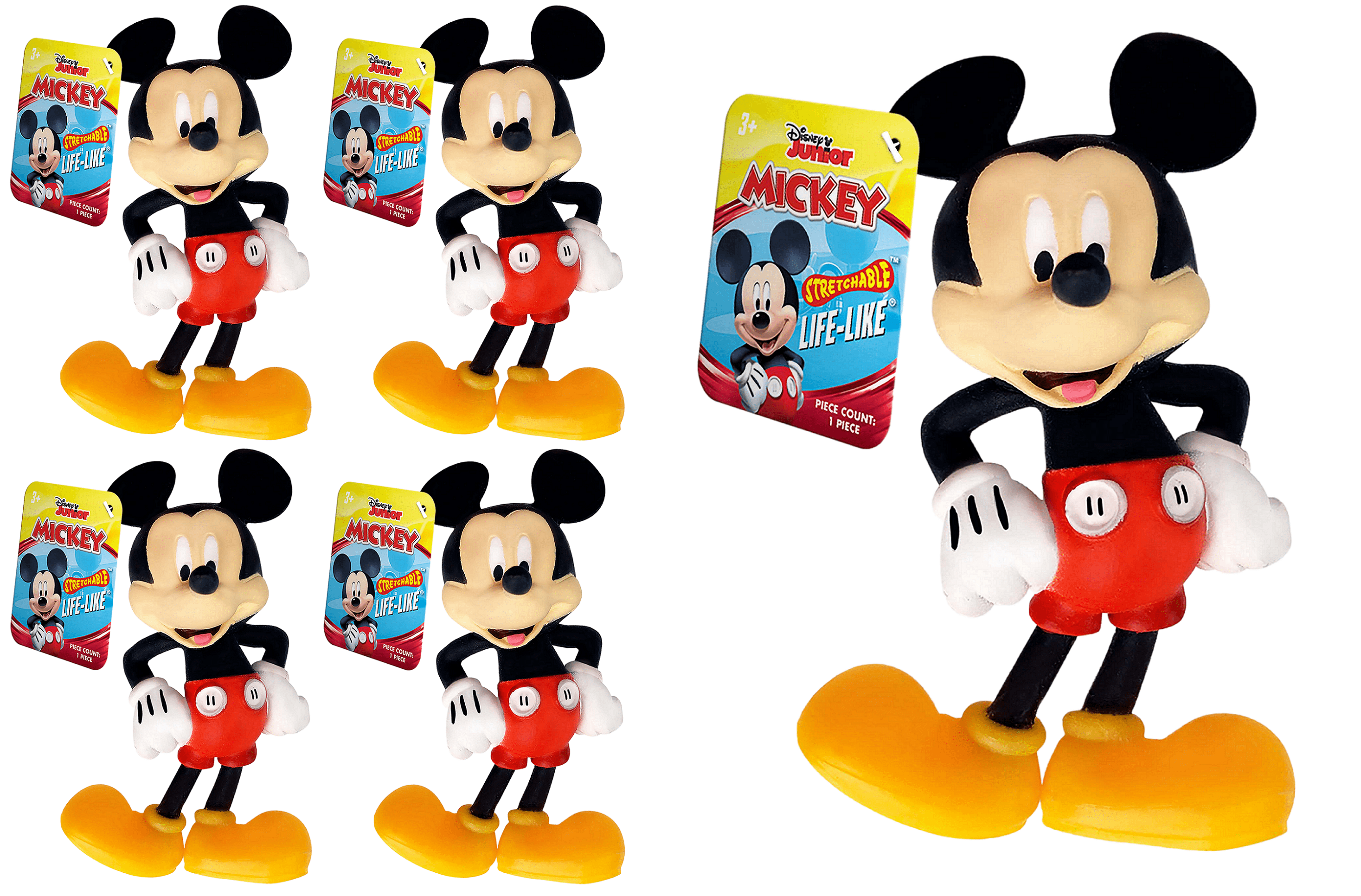 JA-RU Disney Stretchy Toys Mickey & Minnie Figures Squish & Pull Toys (4  Mickey Figure) Clubhouse Disney Anxiety Calming Fidget Toy, Stress Toys,  Birthday Party Gifts for Kids, Boys & Girls W-A-6900-4 -
