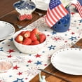 thumbnail image 3 of Sm:)e Freedom American Blue and Red Star Patriotic Fourth of July Table Runner 13 x 72 Inch Off White, 3 of 8
