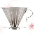 thumbnail image 3 of EeaseCA Stainless Steel Coffee Dripper Cone Coffee Drip Filter Cup Permanent Pour Over Coffee Maker with Separate Stand for 1-2 Cups (Silver), 3 of 7
