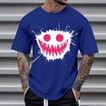 thumbnail image 2 of Dagegui Men's Graphic T-Shirts Summer Crew Neck Short Sleeve Tops Casual Loose Fit Tee Streetwear Soft Comfy Daily Shirts Blue XL, 2 of 4