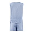 thumbnail image 5 of WTOBBY Women's Summer Leisure Two Piece Outfit Sleeveless Tank Top and Matching Shorts Striped Sweatsuits Set Sporty and Comfortable for Casual Style ,Blue L, 5 of 5