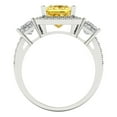 thumbnail image 4 of 3.005 ctw 3 Stone Anniversary Ring for Women | Princess Cut Simulated Yellow Diamond | Hyperallergenic Solid 14K White Gold, 4 of 5