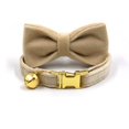 thumbnail image 1 of Velvet Cat Collar With Bell Dog Collar Adjustable(Yellow), 1 of 6