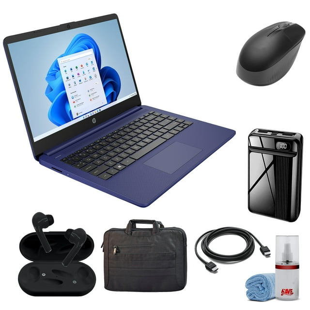 HP 14 inch Laptop, Intel Celeron-Indigo Blue W/Accessories HP 14-dq0005dx_AG1_G2
