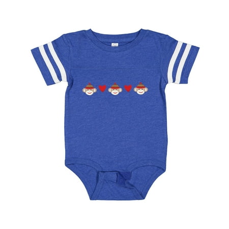 

Inktastic Sock Monkey Heart Border Gift Baby Boy or Baby Girl Bodysuit