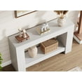 thumbnail image 3 of Long Console Table, 2-Tier Farmhouse Sofa Table Behind Couch, Rectangular Accent Console with Storage for Hallway Foyer Entrance, 3 of 8
