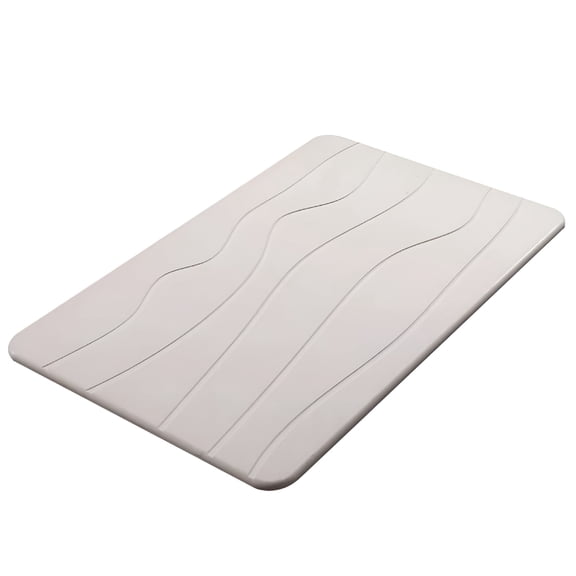 RLESO Stone Bath Mat Diatomaceous Earth Bath Mat Non-Slip Super Absorbent Stone Bath Mats for Bathroom Quick Drying Diatomite Stone Shower Mat Large Natural Easy to Clean