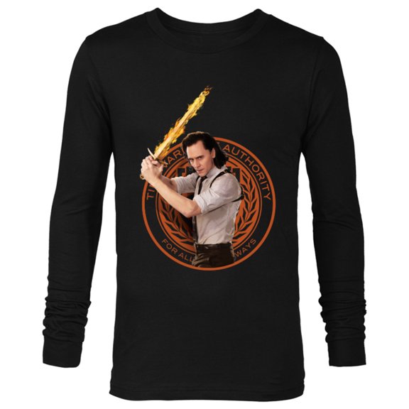 Marvel Loki Flaming Sword - Long Sleeve T-Shirt for Men – Customized-Black