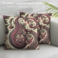 thumbnail image 3 of Orinice Linen Throw Pillow Cover Watercolor Paisley on White Cold Colors Indian Persian Turkish Home Decor Pillowcase  Cushion Cover for Sofa Couch Bed and Car White, 3 of 5