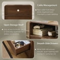 thumbnail image 4 of HoopieHome Modern Fluted Scalloped Edges 2-Drawer Nightstand with Built-in Outlet and Cable Management, Off-White, 4 of 7