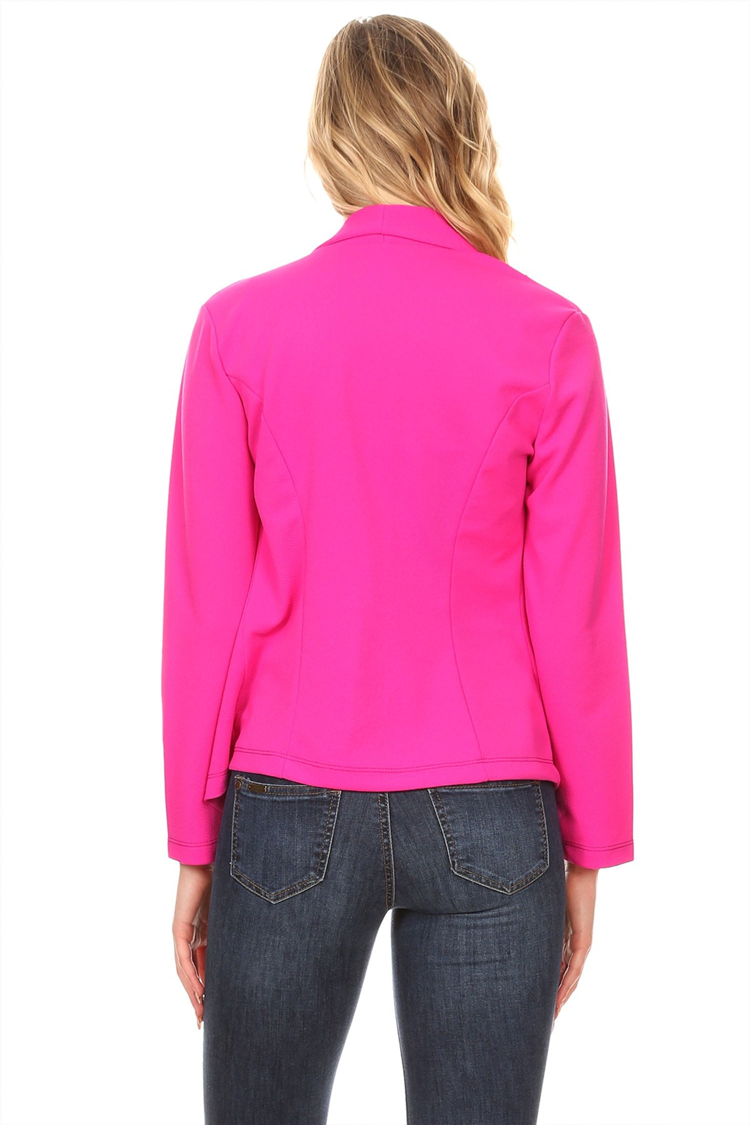 Women's Solid Casual Office Work Long Sleeve Open Front Blazer Jacket - image 4