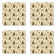 thumbnail image 1 of Christmas Coaster Set of 4, Fir Tree Garland and Bells Ornaments Xmas Themed Cartoon Seasonal Holiday, Square Hardboard Gloss Coasters, Standard Size, Multicolor, by Ambesonne, 1 of 2