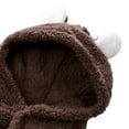 thumbnail image 6 of Newborn Baby Fleece Footed Jumpsuit Bear Ear Snowsuit Hooded Romper for Infant Boy Girl 0-12 Months, 6 of 10