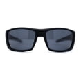 thumbnail image 3 of Locs Mens Rubberized Matte Black Biker Wrap Sunglasses All Black, 3 of 4