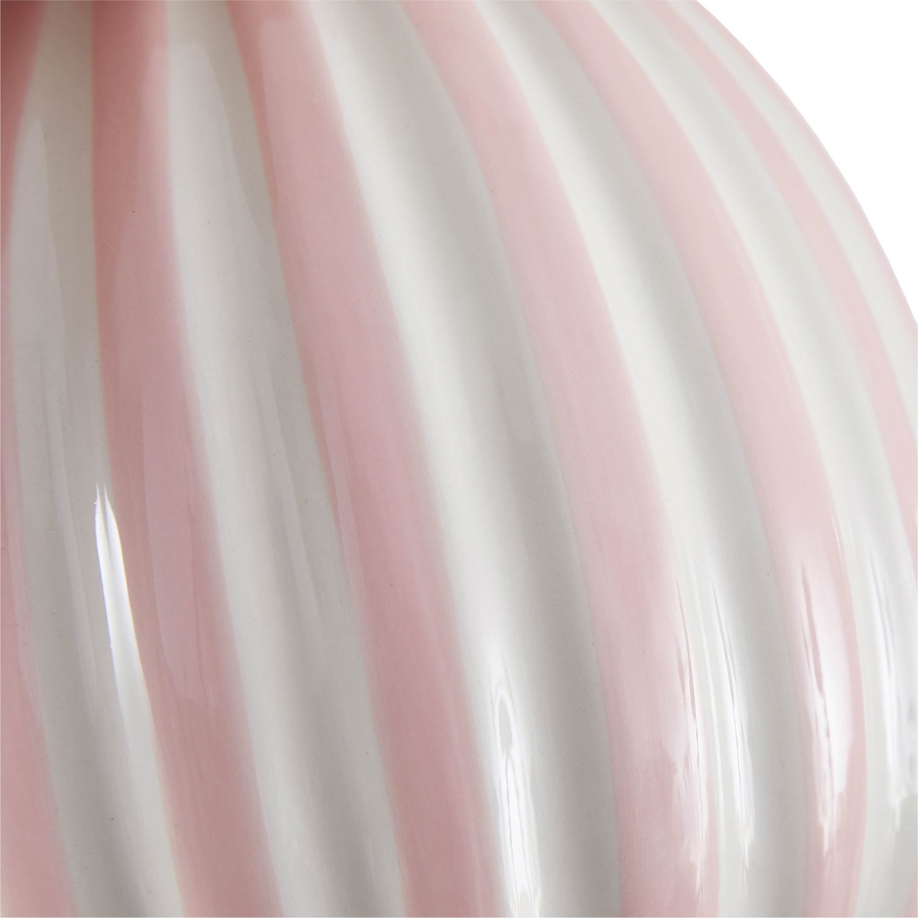 Mainstays Pink and White Striped Ceramic Vase