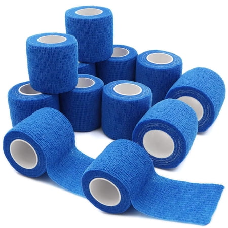 MEDca Self Adherent Bandage Wrap, 2" x 5 Yds, 12 Rolls – Blue Sports Tape