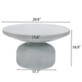 thumbnail image 5 of LuxenHome Light Gray MgO Indoor and Outdoor Round Coffee Table, 5 of 8