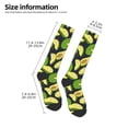 thumbnail image 2 of Xecao Fresh Avocado print thigh-high socks, crafted for both men and women with a stretchy, high-opaque design perfect for daily wear, 2 of 6
