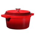 thumbnail image 1 of Bruntmor, Enameled Cast Iron Dutch Oven Casserole Dish 6.5 quart Large Loop Handles & Self-Basting Condensation Ridges On Lid (Fire Red), 1 of 5