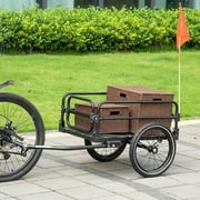 GVN Bike Cargo Trailer Bike Wagon Bicycle Trailer with Suspension, Triple Safety Features, 16'' Wheels, 88 lbs Max Load