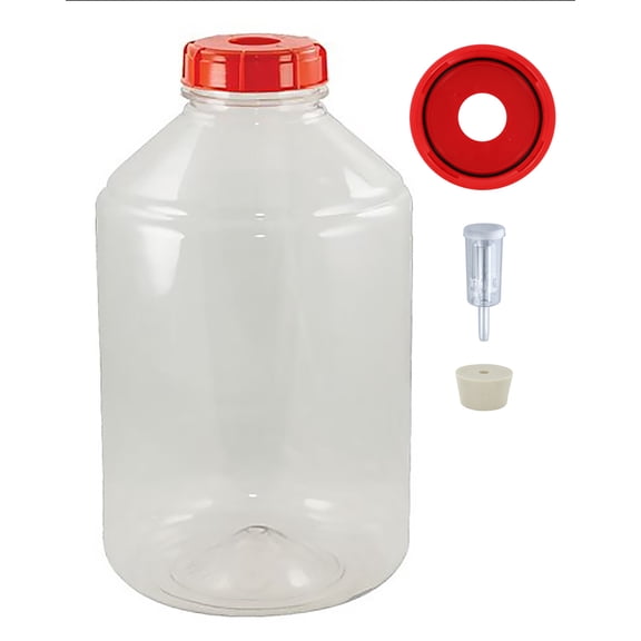 FerMonster 6 Gallon Wide Mouth Fermenter Econolock #10 Drilled Stopper Extra Lid And Gasket