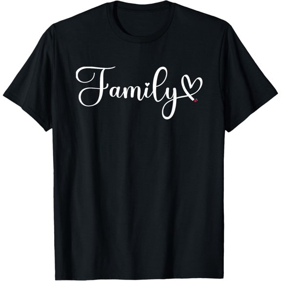 Family love heart Family Reunion 2025 matching group T-ShirtMen and women, Black T-shirt, size: Extra large