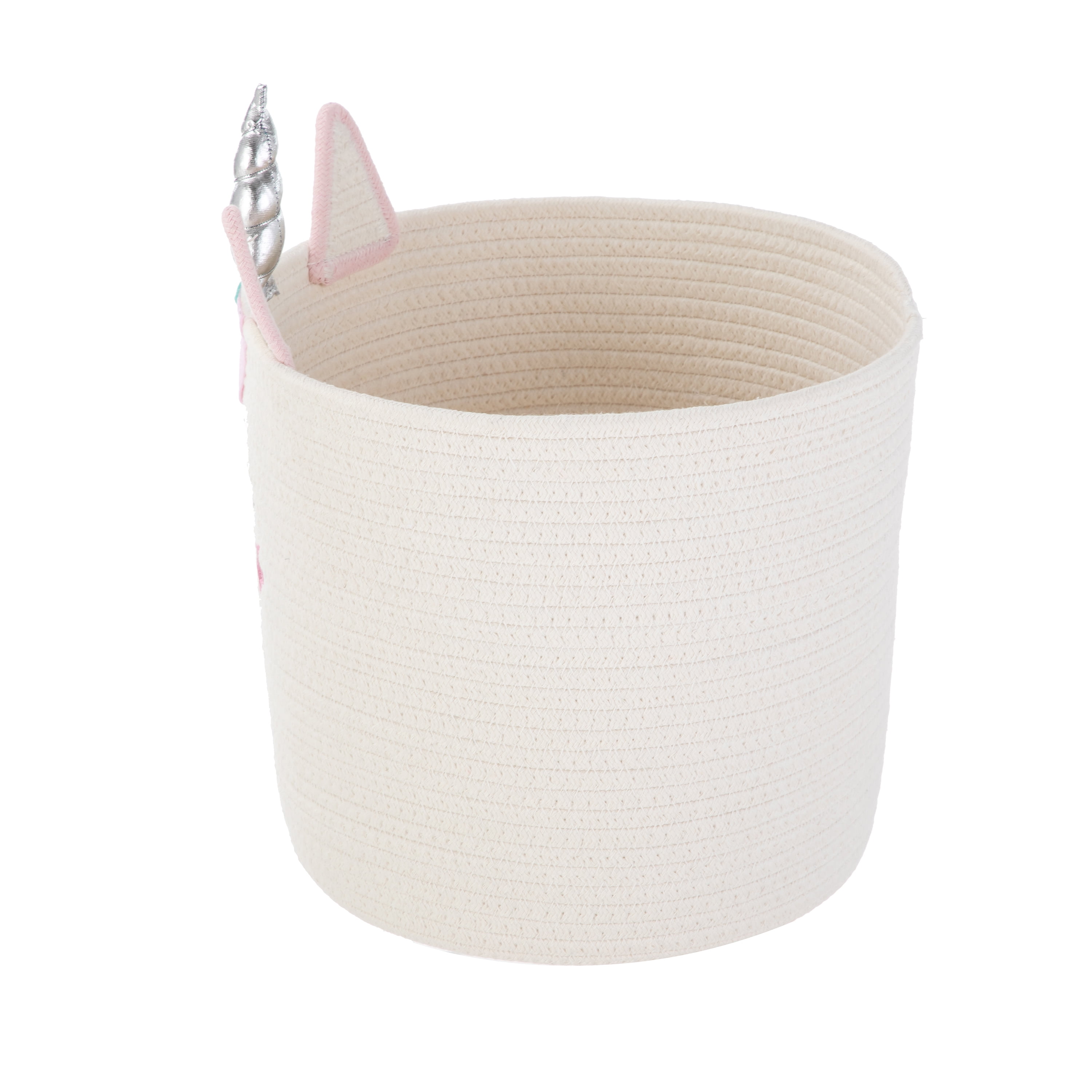 Your Zone Kids Unicorn Cotton Rope Round Storage Bin, 12 in x 12 in x 10 in
