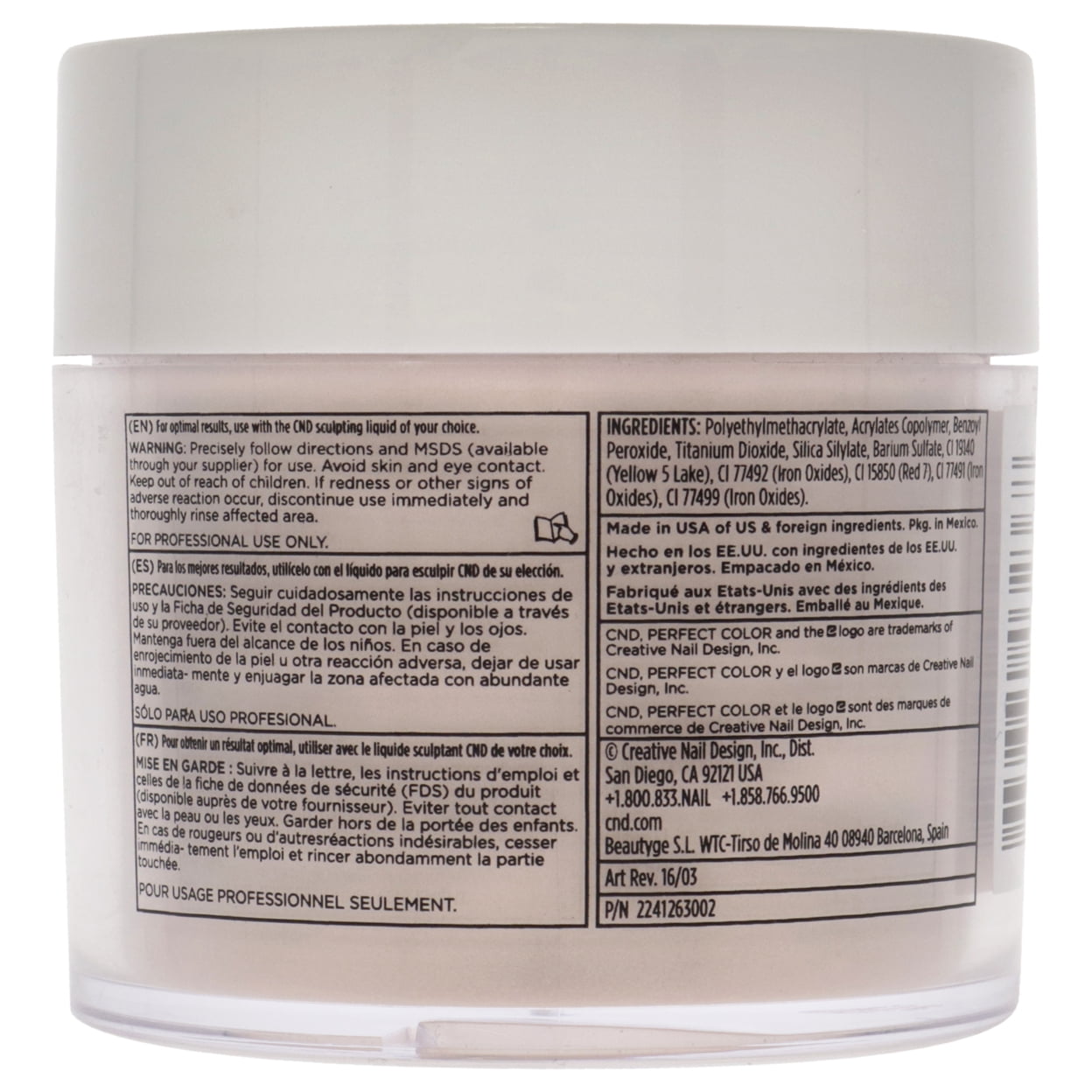 CND, Perfect Color Acrylic Nail Powder, Warm Pink - Opaque 3.7 Oz