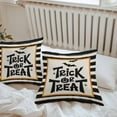 thumbnail image 4 of Outdoor Waterproof Pillow Covers Halloween Pumpkins Bat Black Striped Decorative Throw Pillow Protectors,Trick Or Treat Pillowcase Cushion Cases for Patio Sofa Garden Couch,18x18in,Pack of 2, 4 of 9