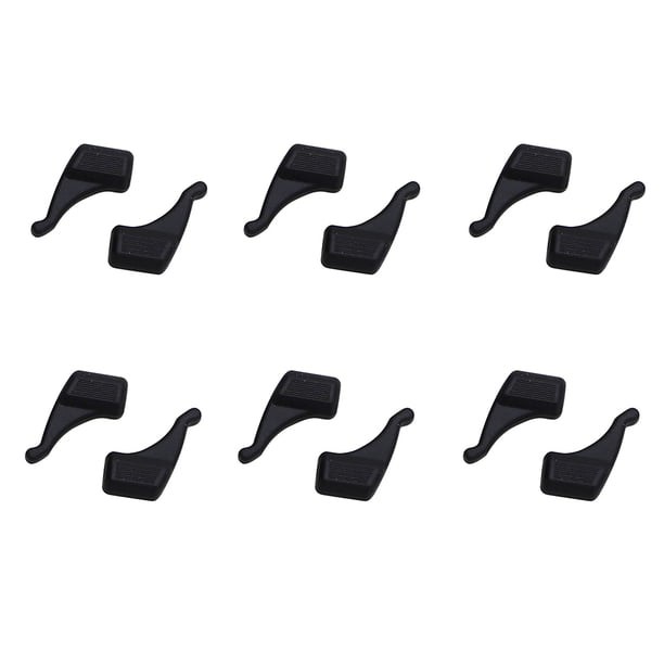 Guardurnaity 12 Uds. De ganchos antideslizantes para las orejas, accesorios para gafas de silicona, ganchos para las orejas anticaída, funda para piernas, Cadenas y cordones para anteojos Negro Guardurnaity AP017934-01