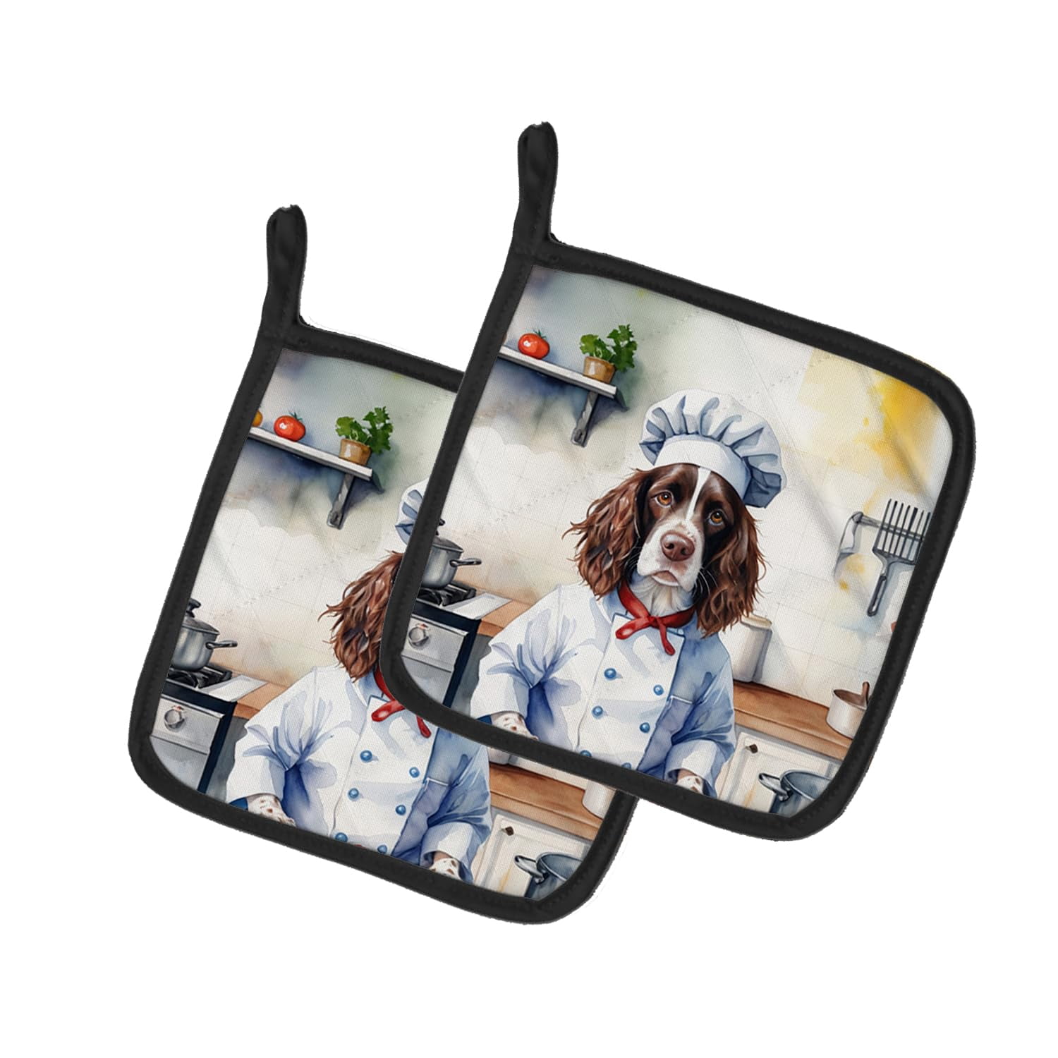 Chinese Crested The Chef Pair of Pot Holders