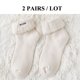 thumbnail image 1 of Calcetines de nieve con bordado de letras para mujer, medias súper gruesas, térmicas, mullidas, de felpa, cálidas, para dormir en el hogar, 2 pares, 1 of 4