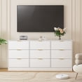 thumbnail image 4 of CQSXDA 9 Drawer Storage Cabinet in Classic Design, 63 Inch Wooden Dresser Ideal for Bedroom and Living Room Use，White, 4 of 13