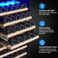 thumbnail image 5 of Ataucjin 20 Inch Wine Fridge, 52 Bottle Wine Cooler Refrigerator, 40-66°F Wine Refrigerator with Glass Door, Blue LED Light Wine Fridge, Wine Cellar Chiller w 7 Shelves, Freestanding Wine Fridge for H, 5 of 7