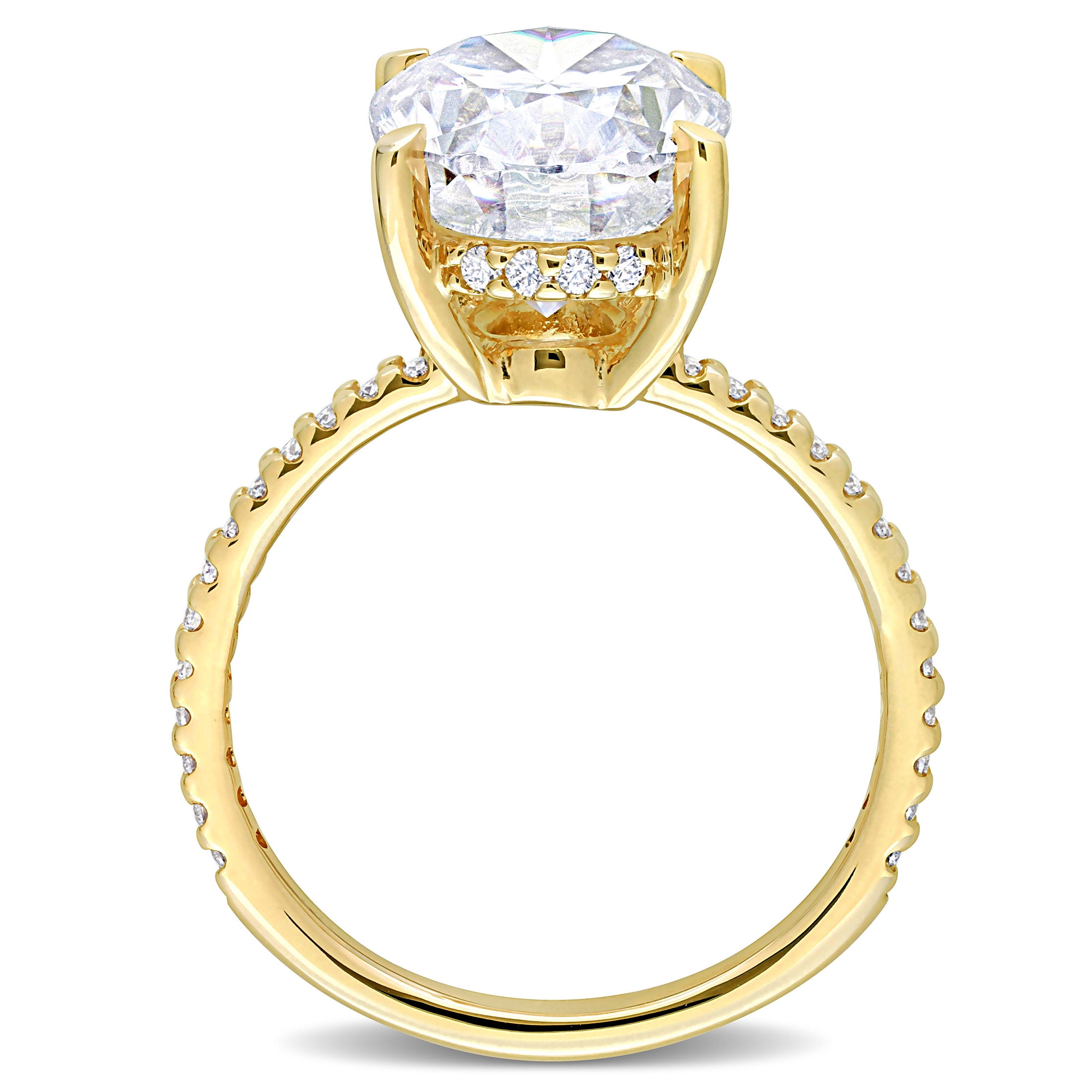 Everly Women's Created Moissanite 10K Yellow Gold Engagement Ring