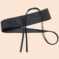thumbnail image 6 of Black Wide Thin Elastic Pu Leather Corset Self Tie Waist Strap Obi Style Cinch Strap Sash Belt Knot Wrap Around Belts for Women s Ladies Dresses Party Special Occasion Formal Prom Black, 6 of 6