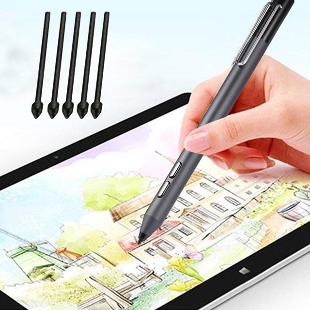 Kuymtek 5 puntas de repuesto para lápiz táctil con clip para Samsung Galaxy Tab Negro