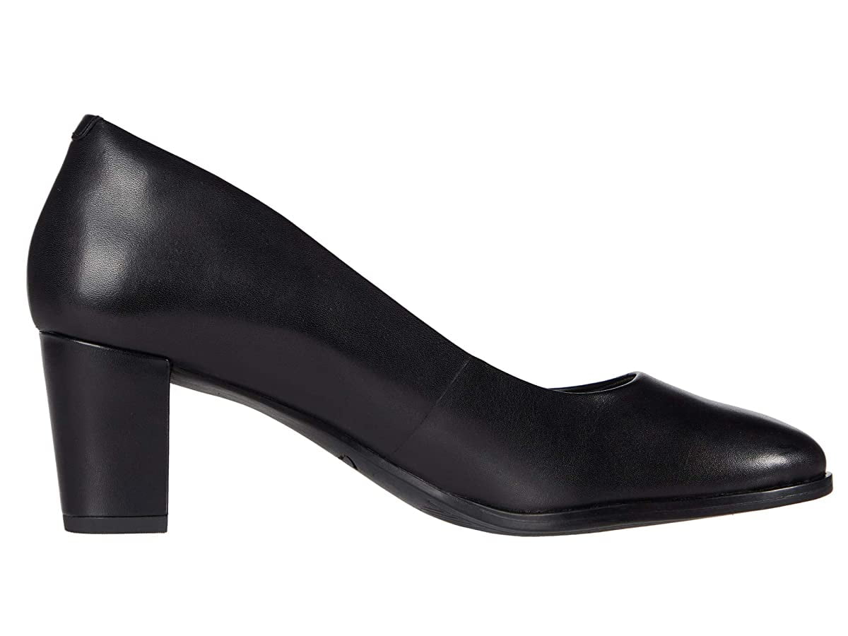 clarks black leather court shoes