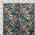 thumbnail image 2 of oneOone Cotton Poplin Gray Fabric Skull Sewing Craft Projects Fabric Prints By Yard 42 Inch Wide, 2 of 4