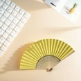 thumbnail image 5 of Yucurem 1 Pack Foldable Handheld Fan, Chinese Folding Fan for Women, Solid Bamboo Paper Fans for Wedding Guests, Dancing, Party Favors (Yellow), 5 of 8