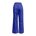 thumbnail image 4 of Rhuody Summer Pants For Women Elastic Waist Solid Color Wide Leg Relax Fit Loose Fit Trousers Charm Bottoms L Blue, 4 of 6