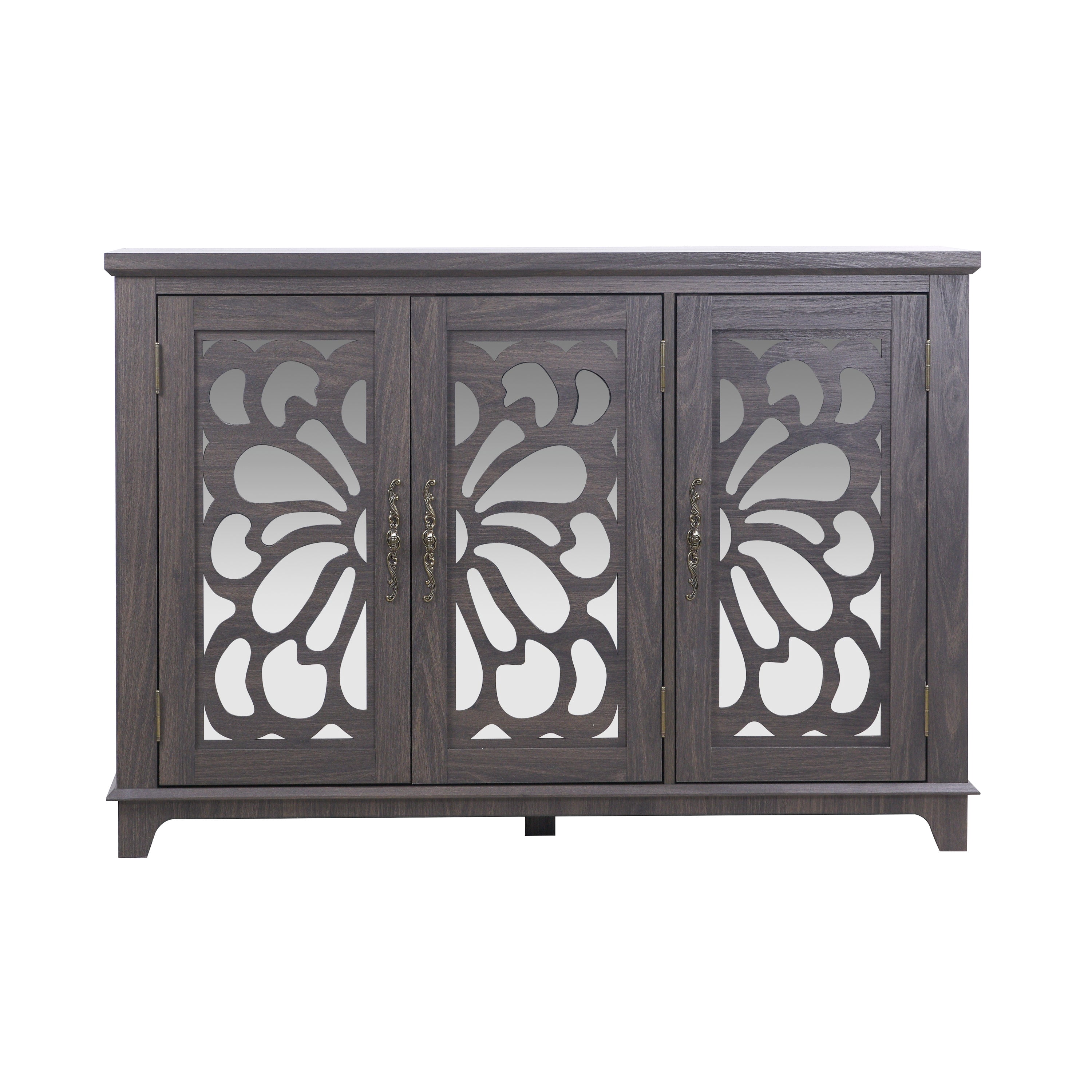 Sailvan 3-Mirrored Door Sideboard, 49.33" Spacious Countertop Buffet with Adjustable Shelves