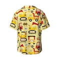 thumbnail image 2 of Balery Funny Construction Vehicles Men's Casual Button Down Shirt Short Sleeve Textured Summer Cuban Beach Shirts-3X-Large, 2 of 7