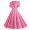 thumbnail image 4 of Womens Cocktail Dress Polka Dot Vintage A Line Swing Sleeveless Midi Dress for Evening Parties Wedding Guest Casual Dresses, 4 of 8